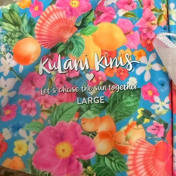 KULANI KINIS STRAPLESS BANDEAU BIKINI TOP MERMAID GARDEN - L - Picture 7 of 7